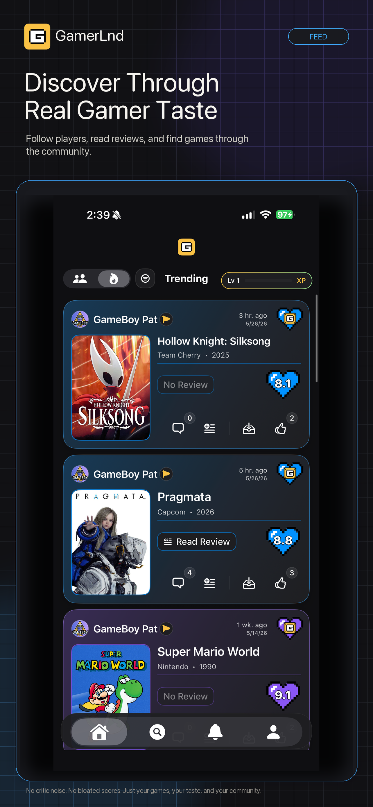 GamerLnd feed preview